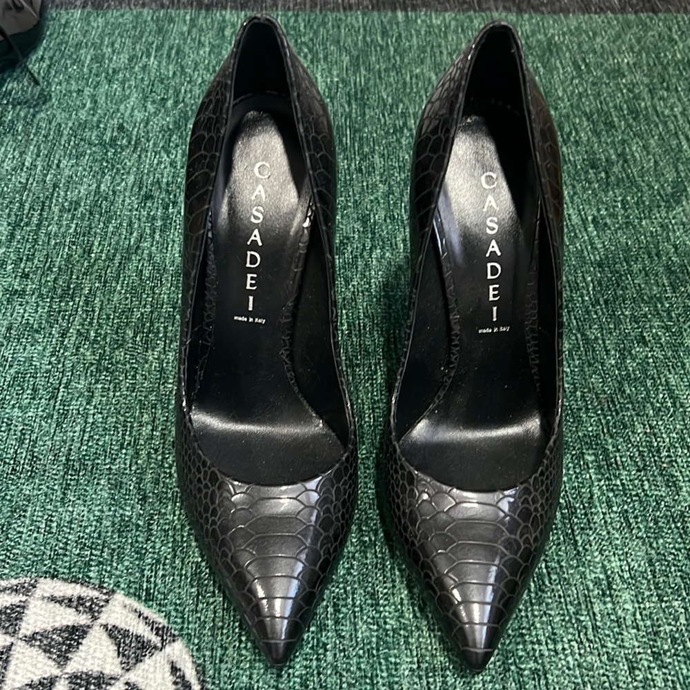 Brand new Casadei snake print heels made in Italy